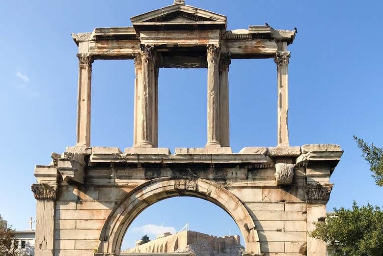 Admiring ancient constructions