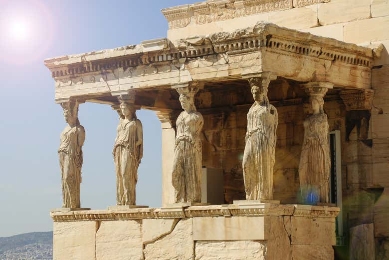 The female columns of the Erechtheion, known as Caryatids