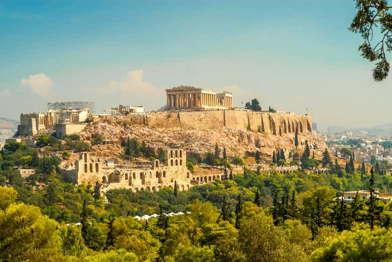 Panoramic view of the Acropolis of Athens