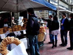 Koulouris, sesame Greek bread