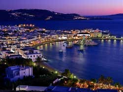 Mykonos at nighttime