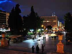Syntagma Square at nighttime