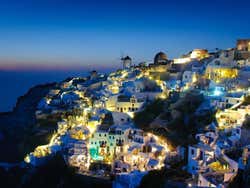 Santorini at nighttime