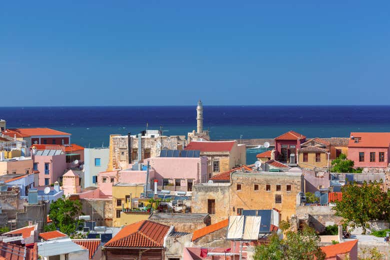 Panorámica de Canea con el mar al fondo
