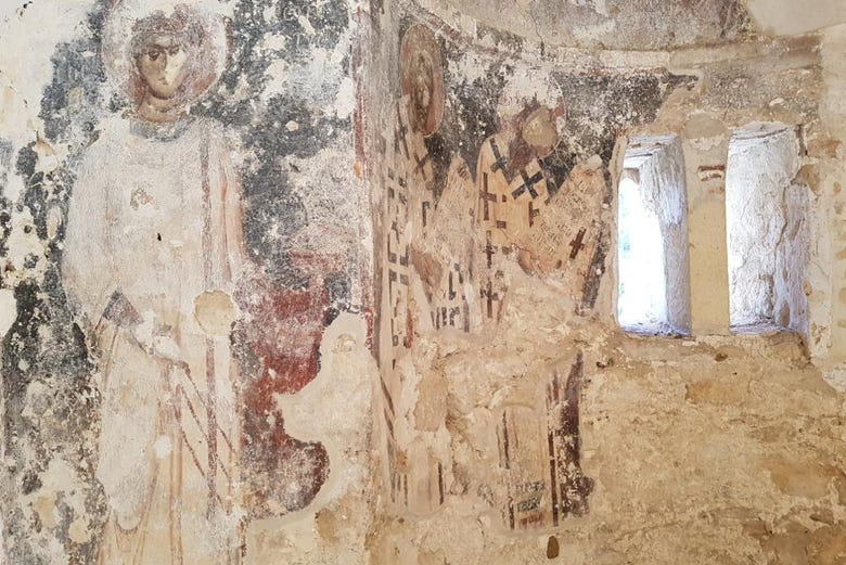 Ancient frescos inside a church
