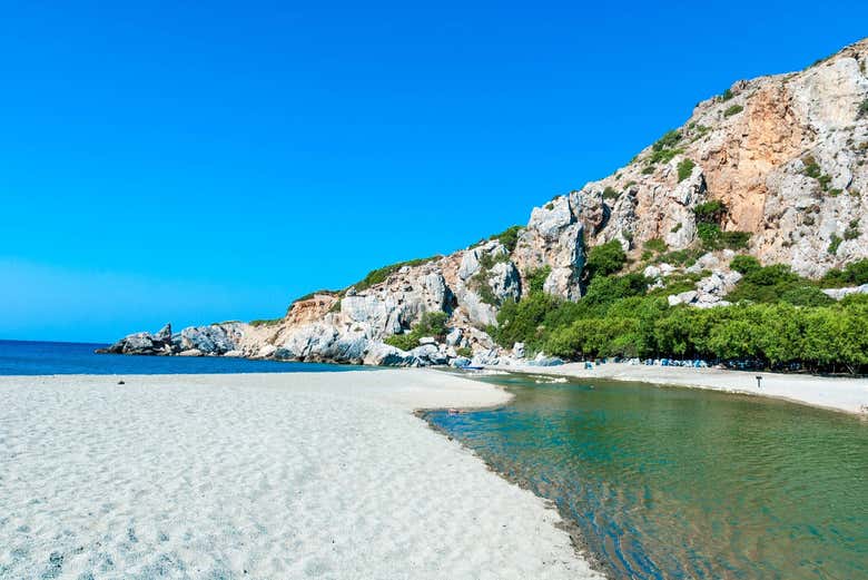 Paysages de la plage de Preveli