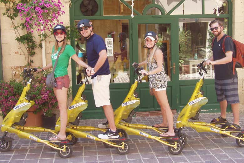 Enjoying a Trikke tour