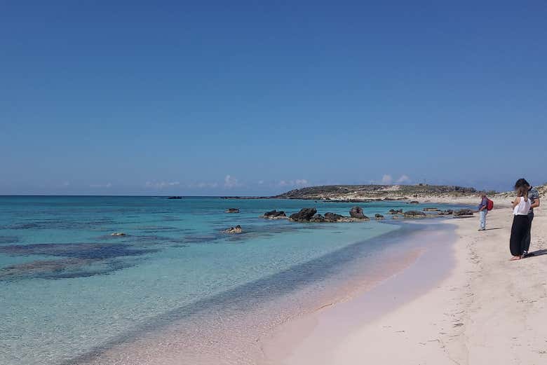 La arena fina de la playa Elafonisi