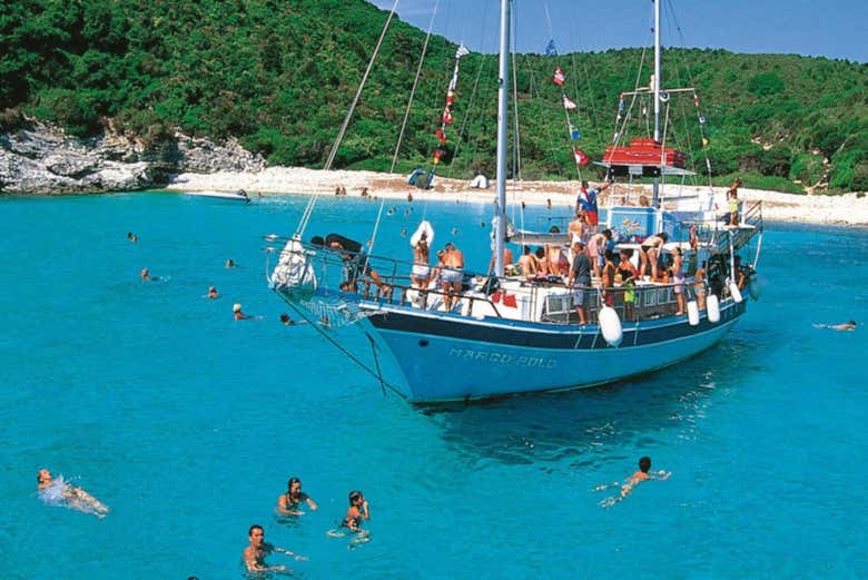 Enjoying the blue waters