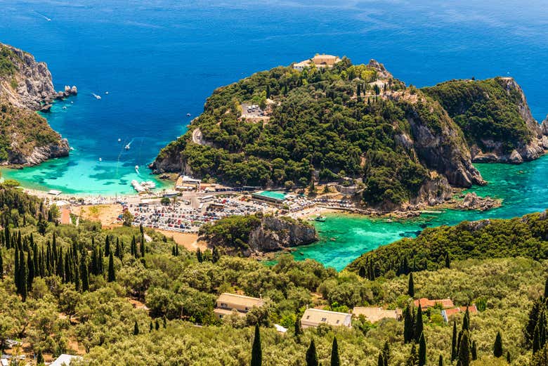 Vue sur Paleokastritsa
