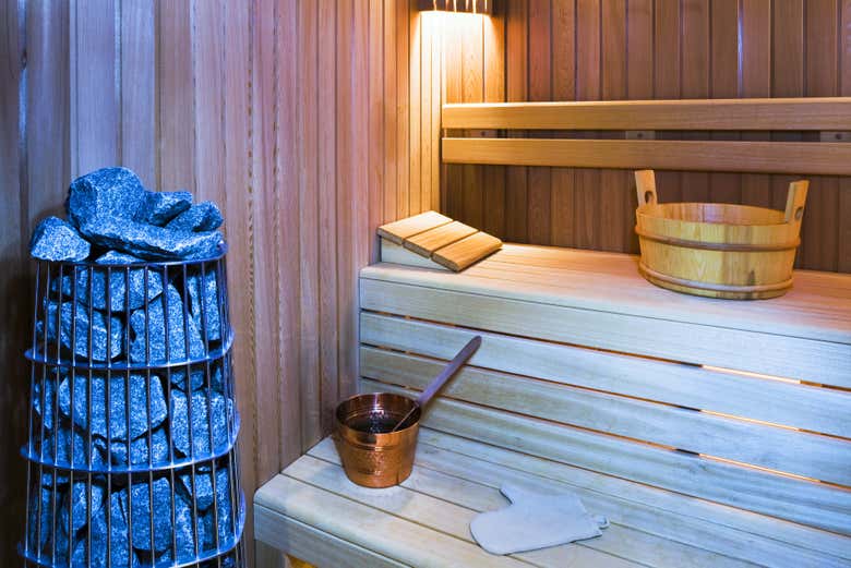 Détails de l'intérieur du sauna