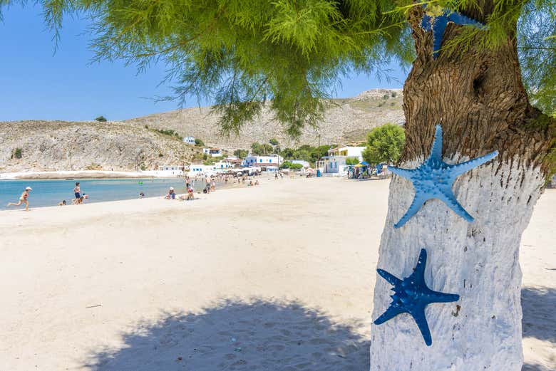 One of the beautiful beaches of Pserimos