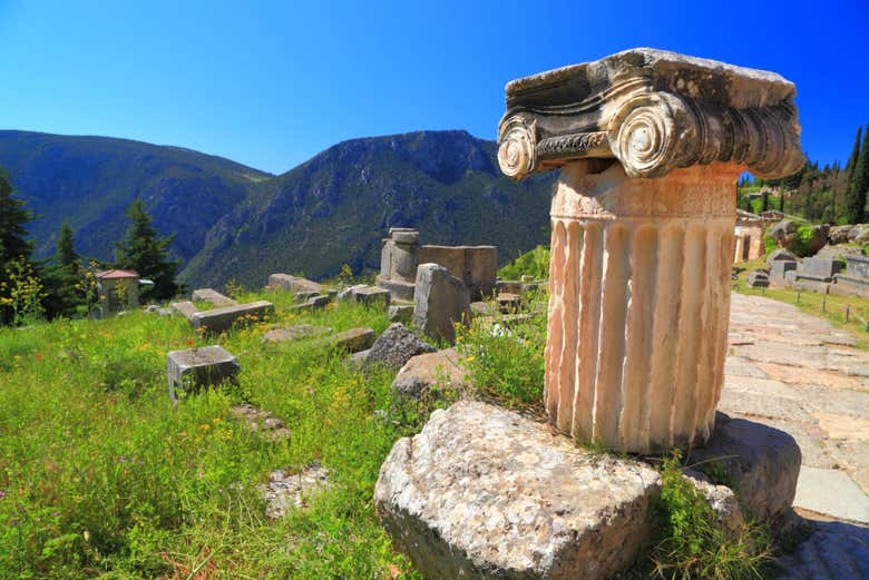 Ruínas do sítio arqueológico de Delfos