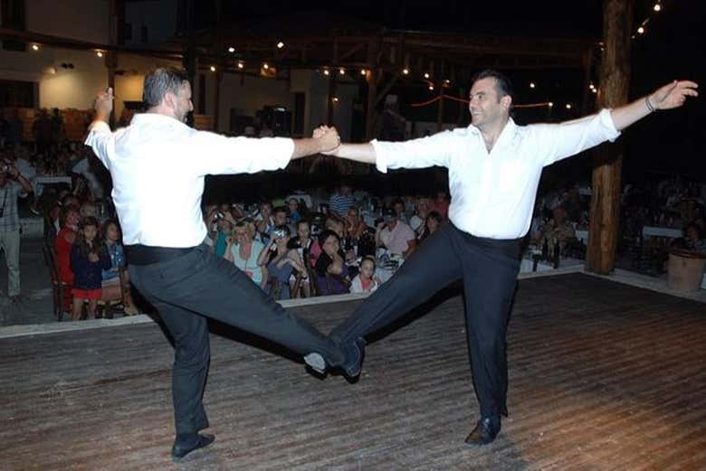 Two men dancing during the show