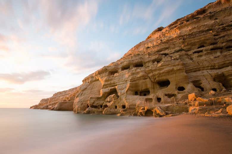 See Matala's fascinating rock formations