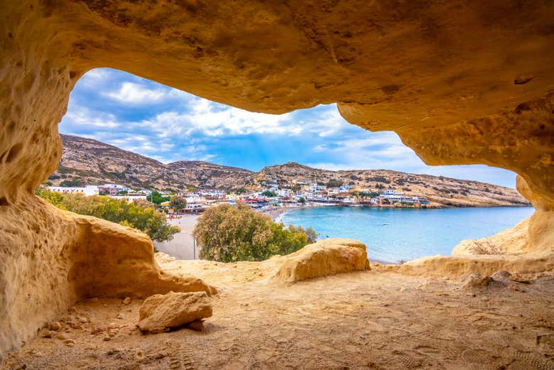 Paesaggi della spiaggia di Matala