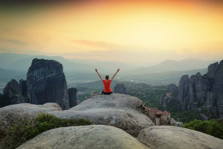 Metéora ao entardecer