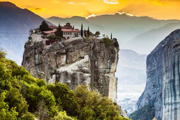 Meteora Monasteries at Sunset