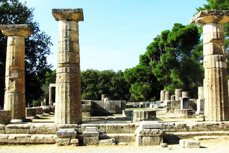 Explore the ancient ruins of Olympia
