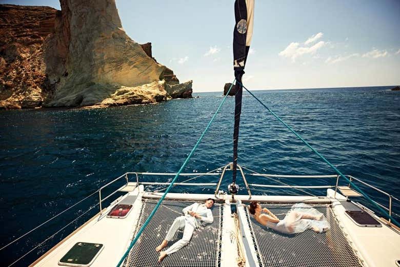 Relaxing on the boat