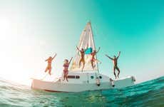 Mykonos Party Boat at Sunset