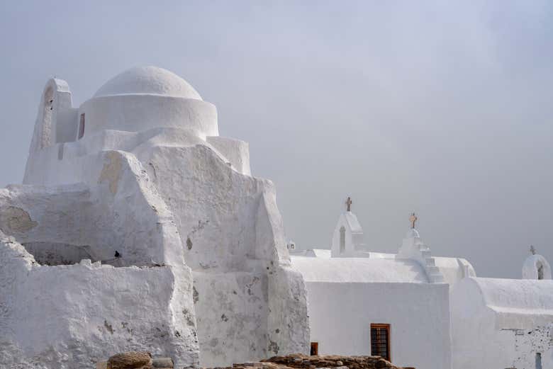 Arquitectura blanca en Mykonos