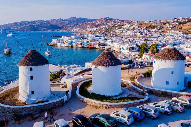 Molinos de viento en Mykonos 
