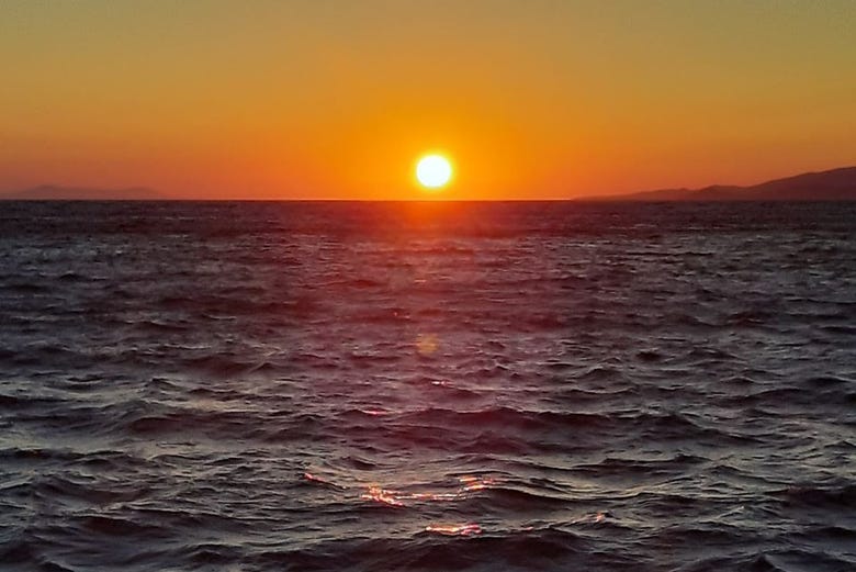 Coucher de soleil sur la mer Égée