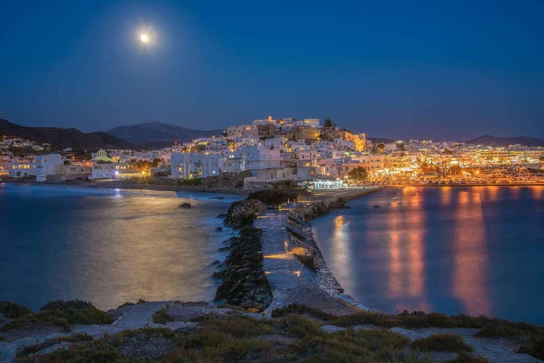 Views of Naxos by sunset