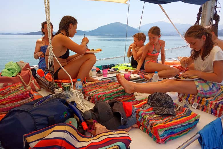Enjoy a delicious lunch on board