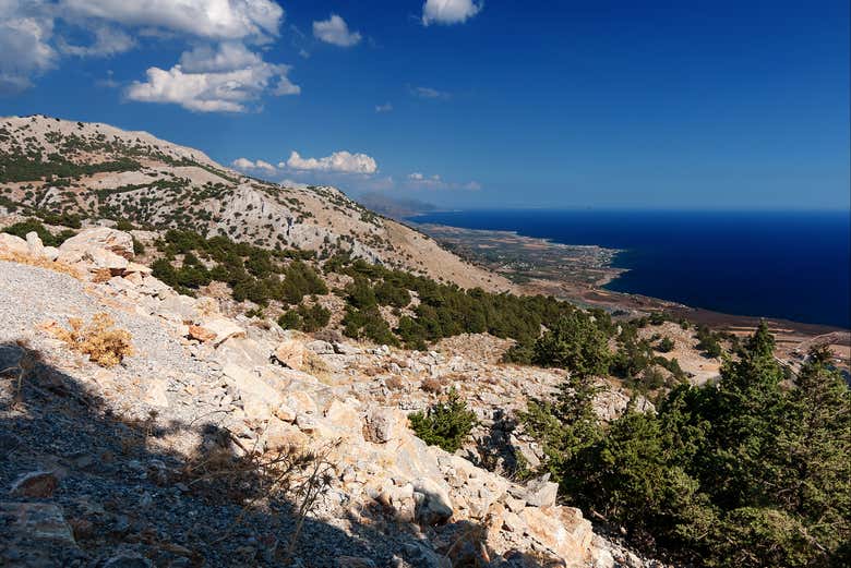 Vue panoramique sur le paysage côtier de la mer de Lybie