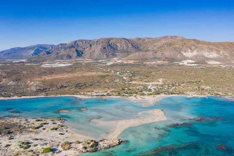 Vista panoramica della spiaggia di Elafonisi