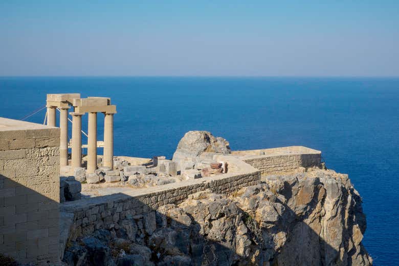 Views of the acropolis in Lindos