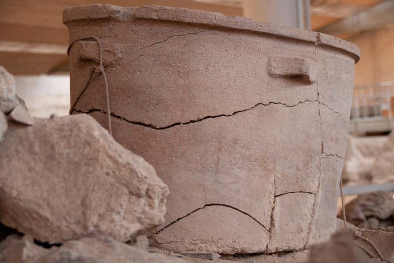 Detalles de las piezas del yacimiento de Akrotiri