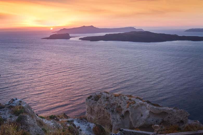 Atardecer en Nea Kameni