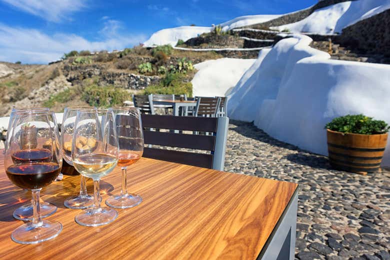 Degustación de vinos de Santorini