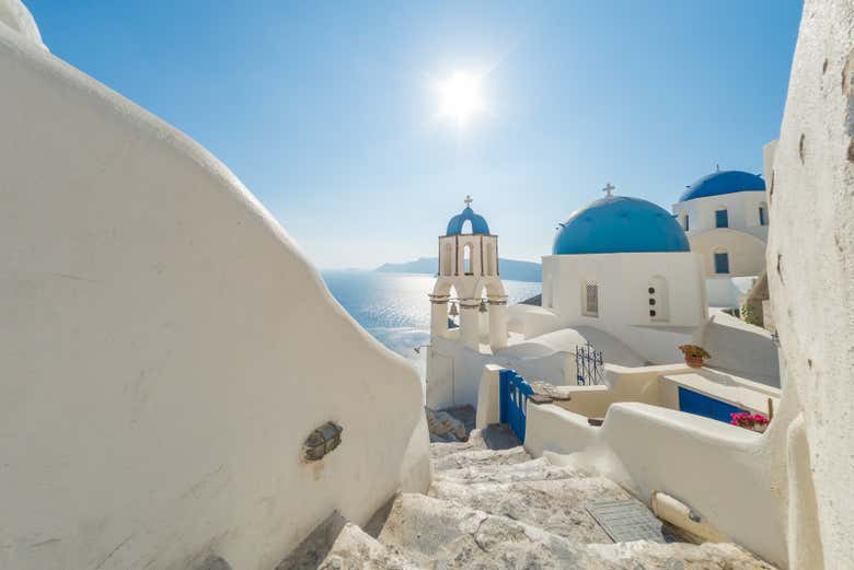 Paisagens típicas de Santorini