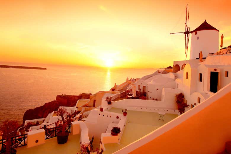 Atardecer sobre Oia