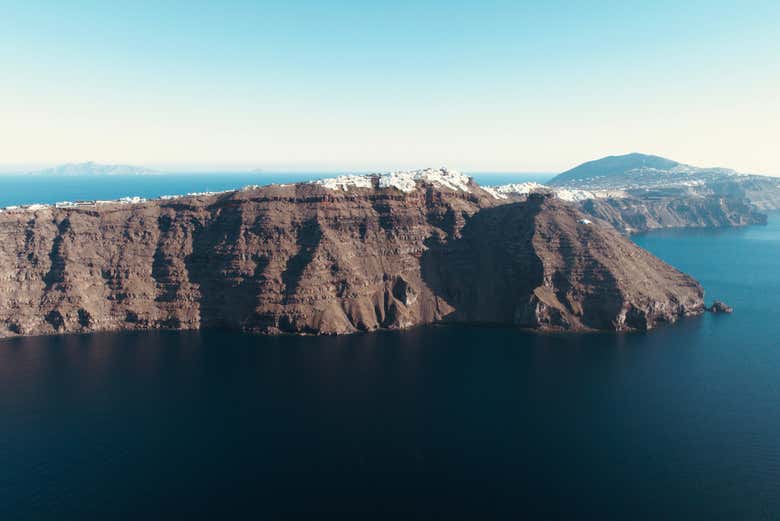 Ilha Santorini vista do alto