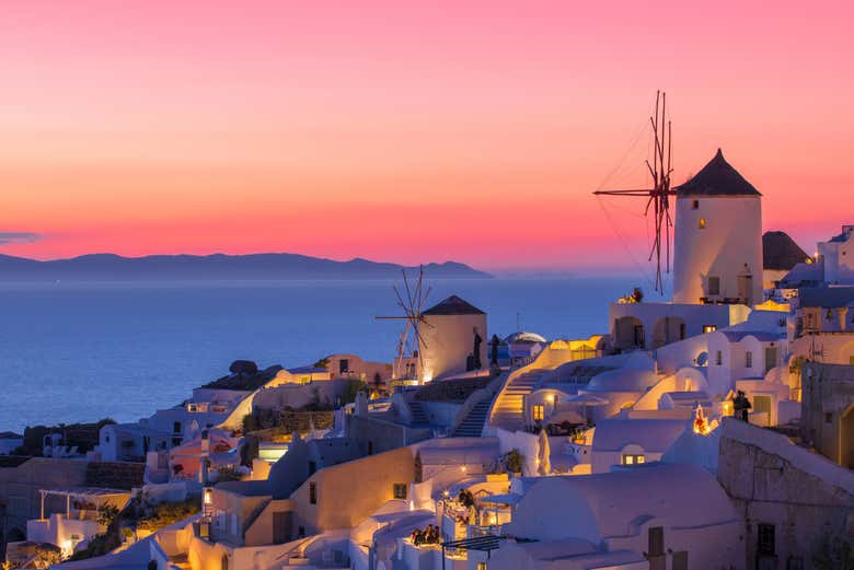 Oia al tramonto