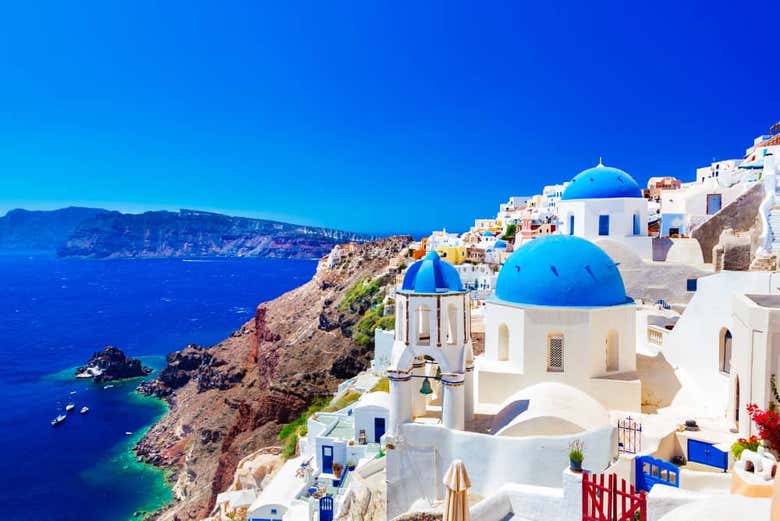 Vista de la caldera de Santorini
