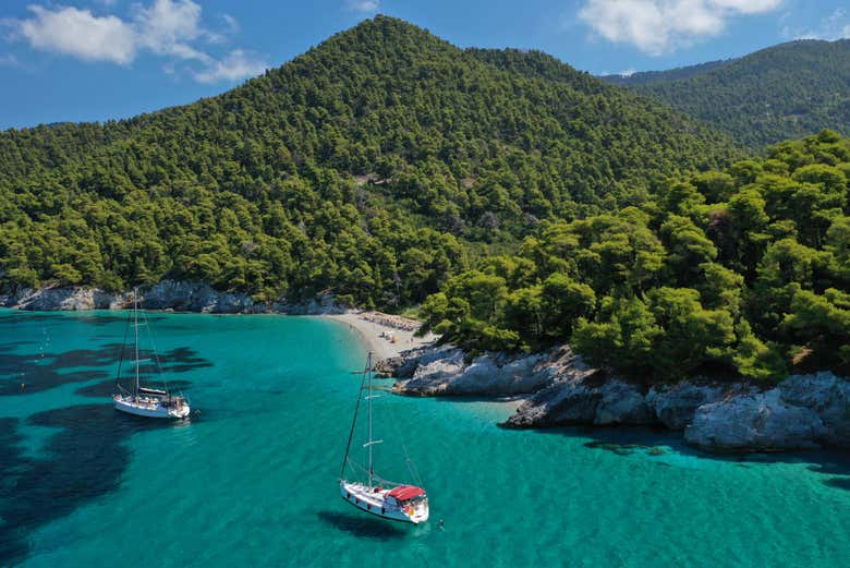 Aerial view of Kastani Beach
