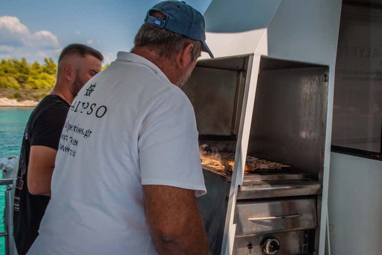 Barbacoa a bordo