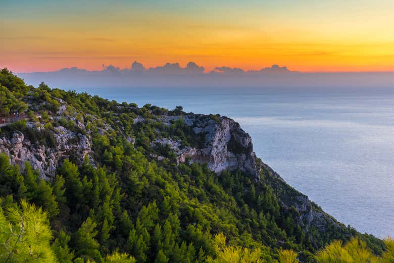 Vues sur Kampi au coucher de soleil