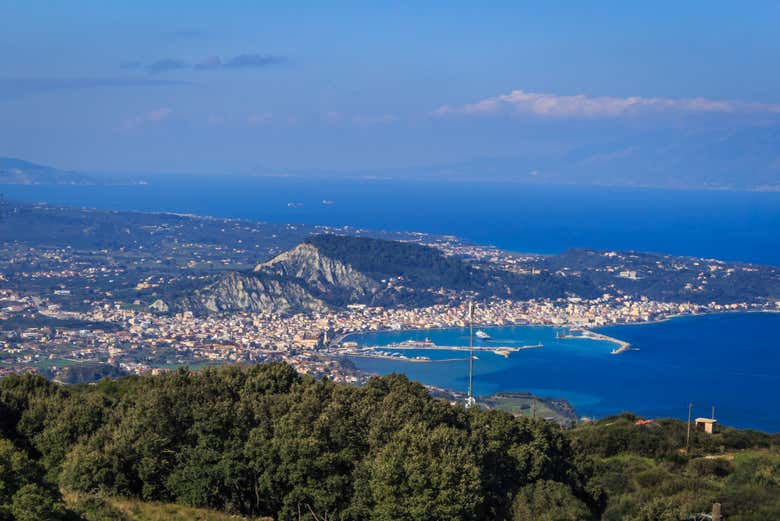 Vista panorámica de la costa de Zante