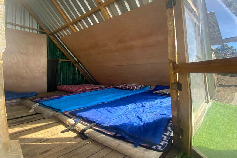 Donde dormiremos en el volcán Acatenango