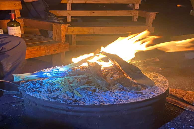 Pasando la noche en el campamento del volcán Acatenango