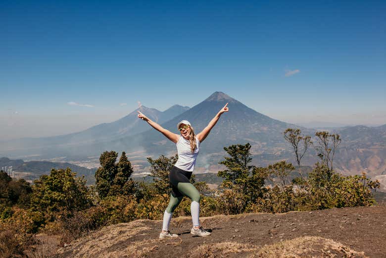 Disfrutando de la subida al volcán