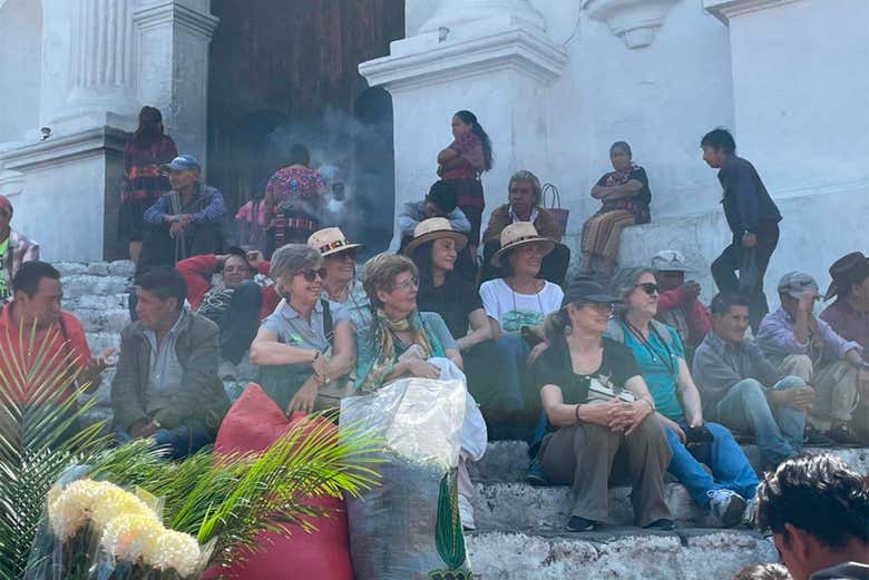 Le scale della chiesa di Chichicastenango