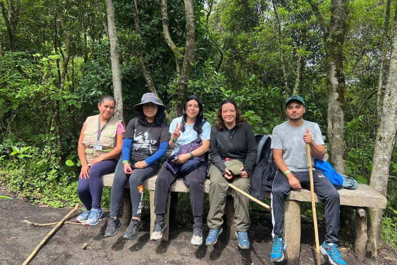 Una pausa durante el camino al volcán